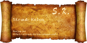 Straub Kolos névjegykártya